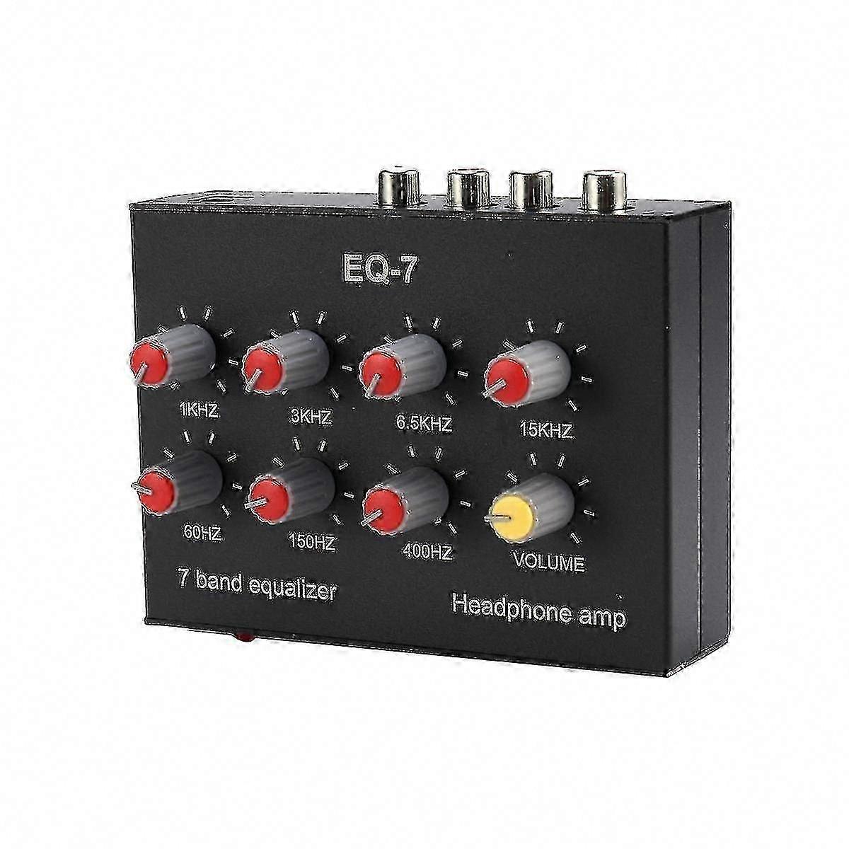 7-Band Car Audio Equalizer Amplifier, 2-Channel Digital Sound EQ for Headset