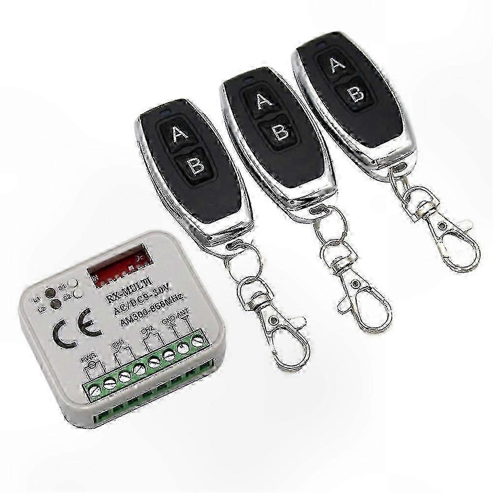 433MHz 868MHz Garage Gate Remote Receiver 300-900MHz AC/DC 9-30V with Remote Control