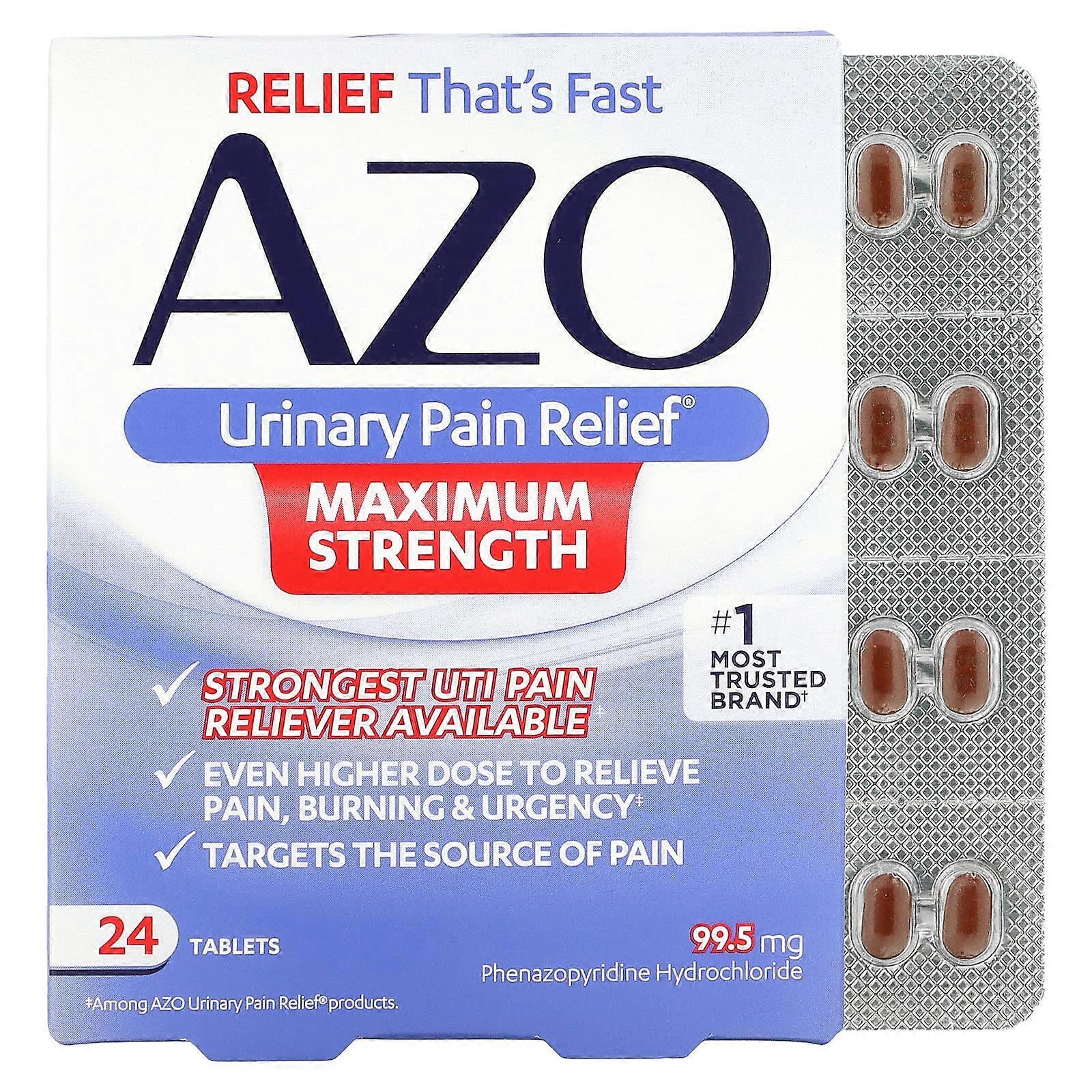 Azo, Urinary Pain Relief, Maximum Strength, 24 Tablets