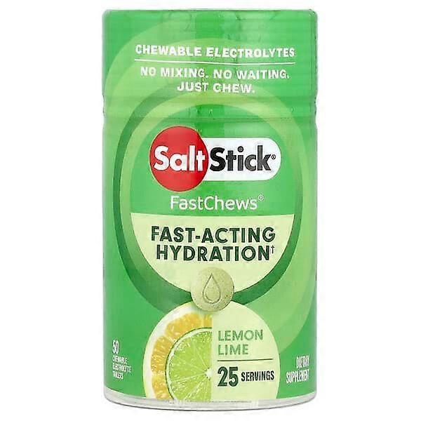 SaltStick, FastChewsÂ®, Chewable Electrolytes, Lemon Lime, 50 Chewable Tablets