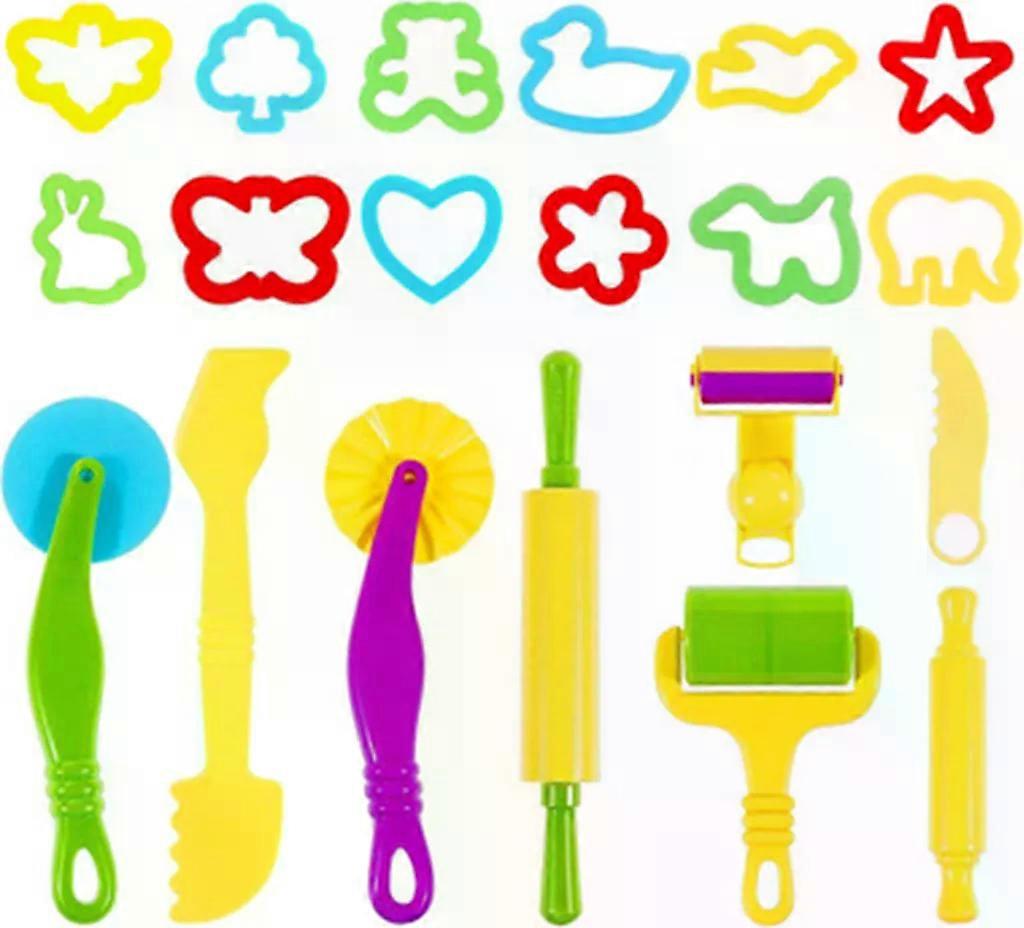 Clay tool set for children, 20 pieces, cookie cutters and modeling tools