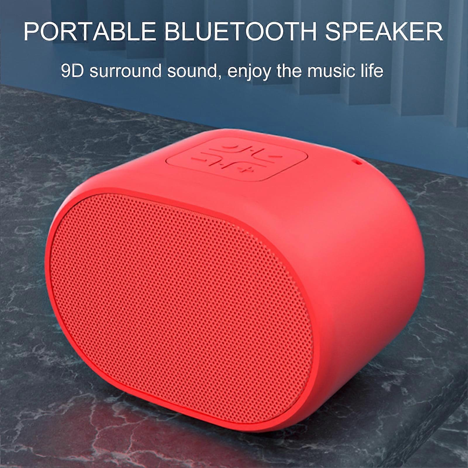 SUSUchens Portable Mini Bass Bluetooth-compatible 5.0 Wireless Speaker with U Disk TF Card Input Port Subwoofer Loudspeaker for Indoor Outdoor Red