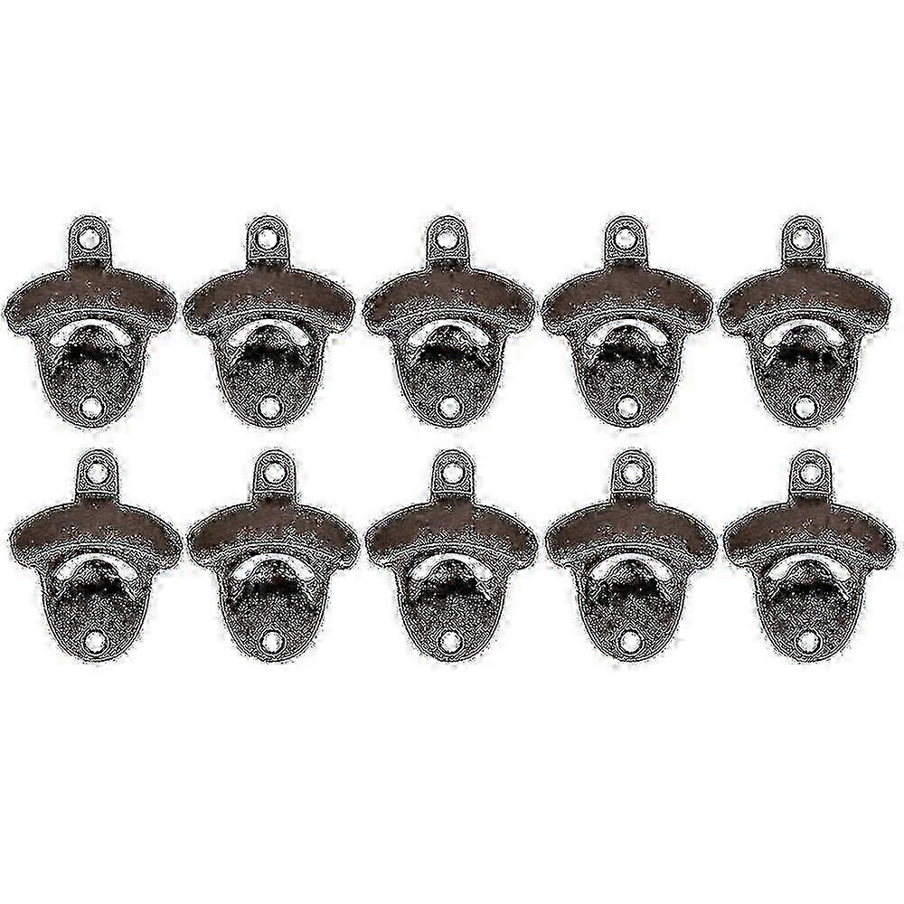 Wall Mounted Beer Bottle Opener Set of 10 with Rustic Vintage Design for Home Bar Pub hwy