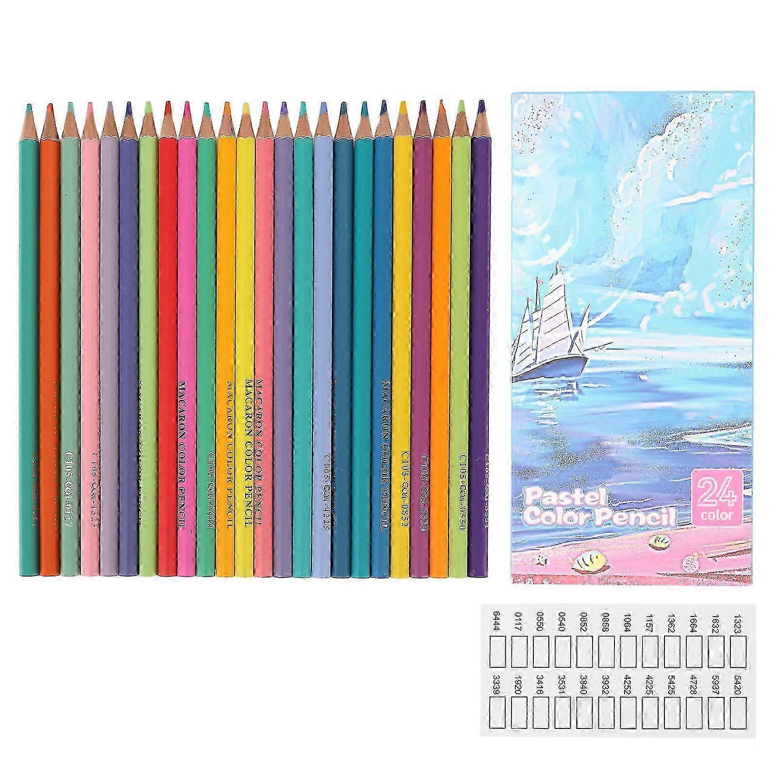 Pre Sharpened 24Pcs Colored Pencils for Coloring, Painting, and Drawing - Assorted Vibrant Colors with Smoothing Sketch Effect 25-26