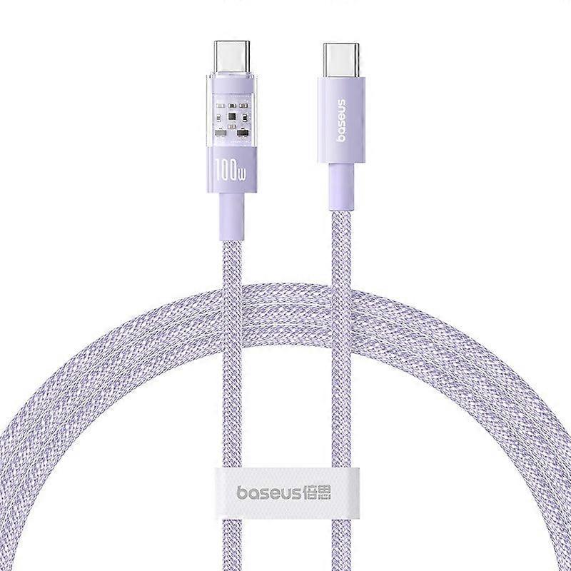 Câble de charge rapide Baseus Gem USB-C vers USB-C 1 m 100 W Violet