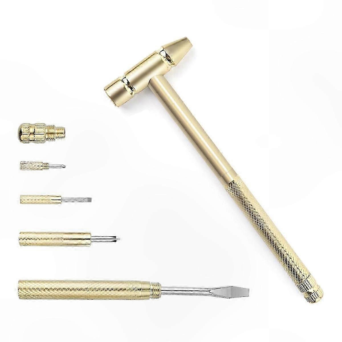 Copper Anti-Rust Hand Tool Set, Includes Hammer and Screwdriver, Ideal for Walnut Cracking and General Use