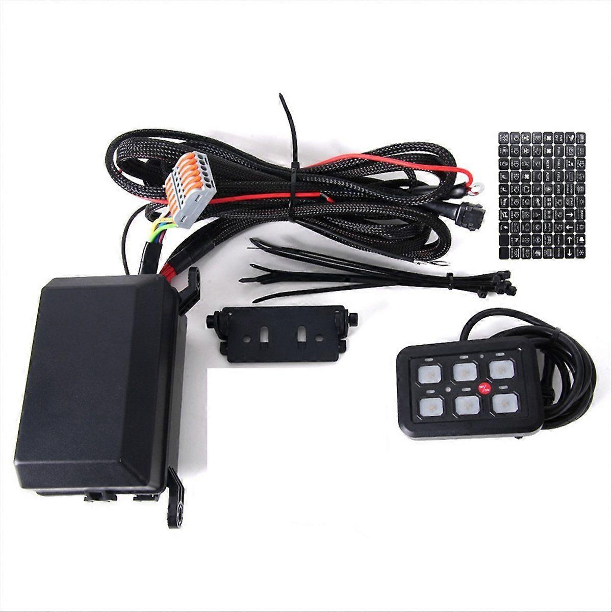 12V LED 6 Gang Switch PanelCircuit Control Relay System Box Slim Touch Control Panel for Boat UTV C