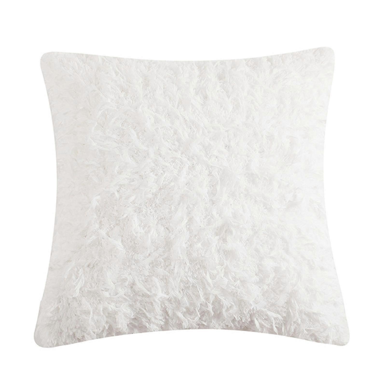 Scandinavian Styles Pillow Cover Plush Soft Materials Multiple Color Home Accent Decoration  50 50 White