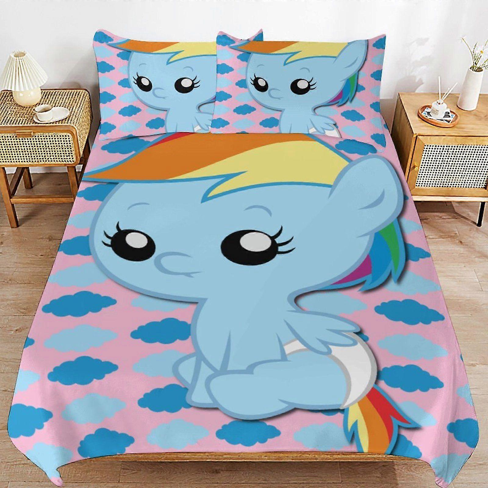 E596 My Little PonyFriendship is Magic Daily Routine Sleep Ready Fabric Soft Layer Long Lasting Thread Duvet Cover Sets Essentials F596