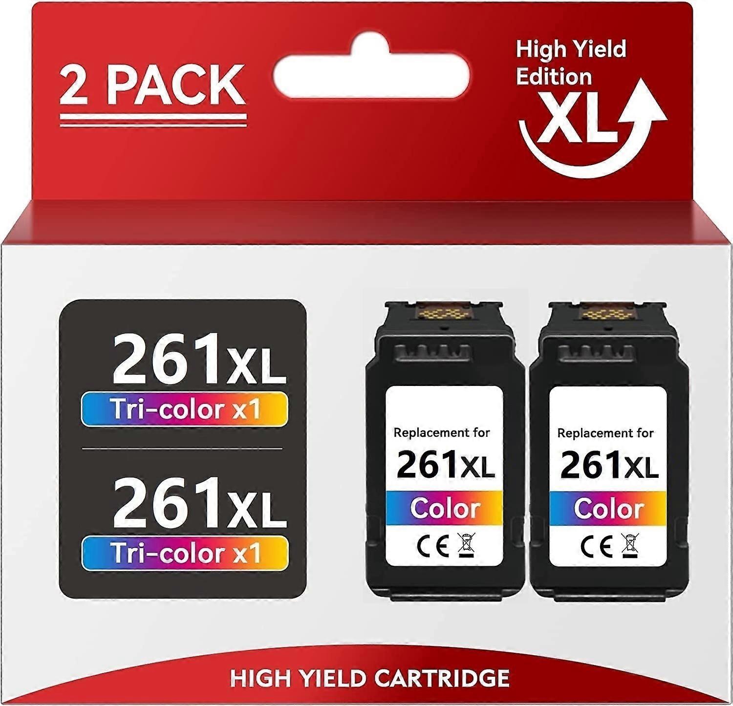 Compatible with CL-261XL CL 261 XL High Yield Color Ink Cartridge Replacement for Canon PIXMA TR7020 TS5300 TR7022 TS5320 TS6420 (Tri-Color, 2 Pack)