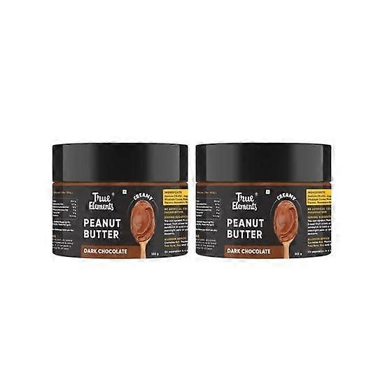 Peanut Butter Dark Chocolate by True Elements (350gm* 2) - Spreads for Bread | Loved by Kids | High in Protein | No Refined Sugar