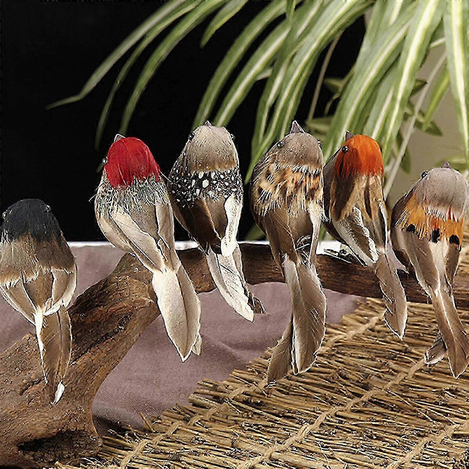 Set of 12 Handcrafted Foam Birds with Real Feathers, Perfect for DIY & Home Decor 2025