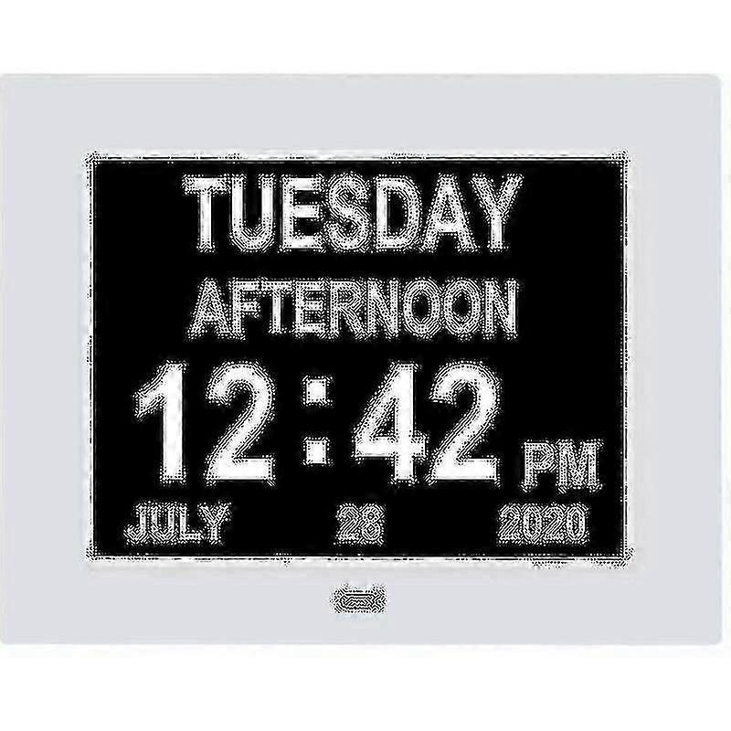 Digital Dementia Clock Calendar Clock Day Date Clock Large Display Large Clear Unabbreviated Time and Date Black for Elderly Care