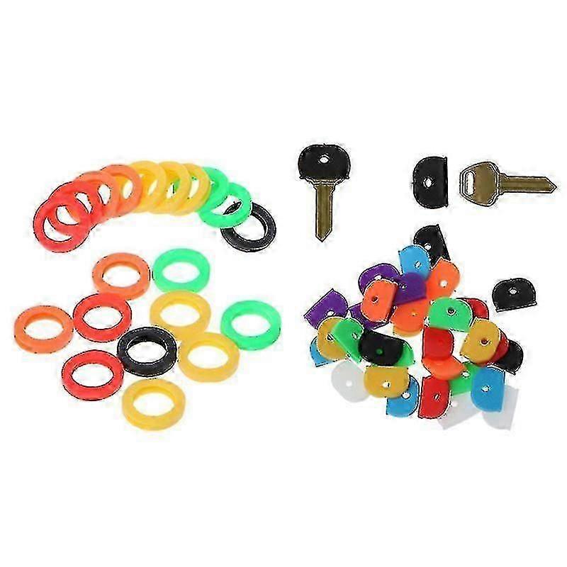 80 Pieces Colorful Key Caps Rubber Key Identifier Rings For House Key, Keys Organization, 8 Colors