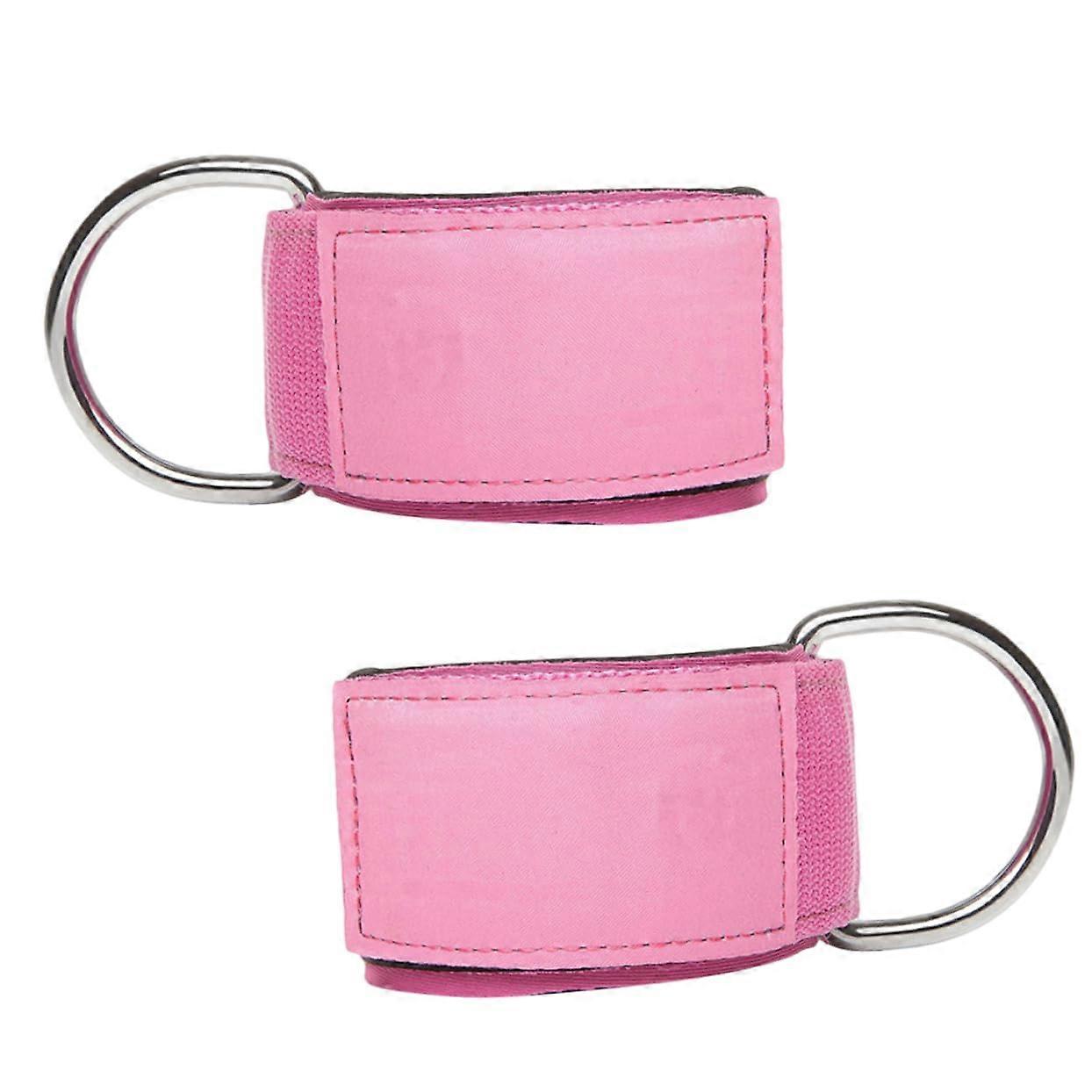 2 Pack Ankle Straps with Elastic Resistance Bands for Cable Machine Leg Workout and Weightlifting