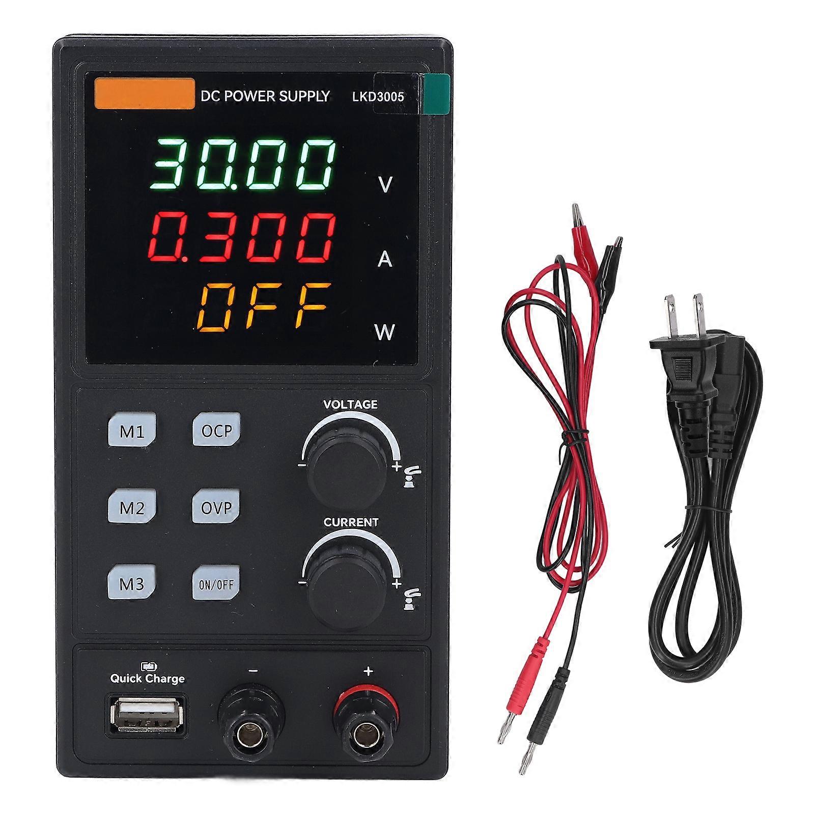 DC Power Supply Variable 30V 5A Adjustable Switching Regulated Bench 4 Bit LED Display 5V 2A USB Port LKD3005
