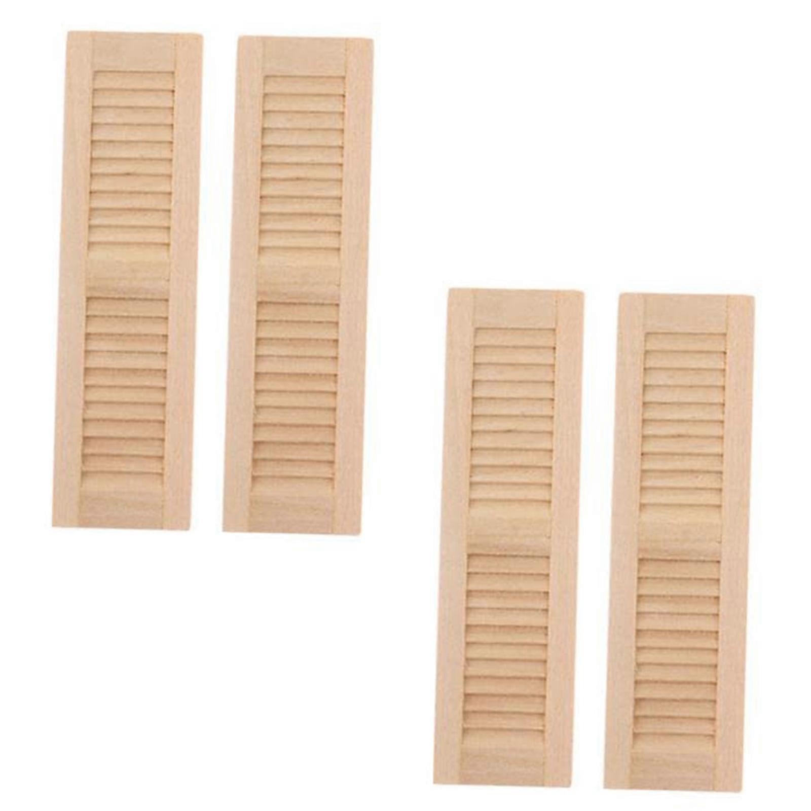 1/12 Doll House Miniature Blinds Realistic Wood Shutters For Small Window Easy Installation Scene Display Accessories Multicolor
