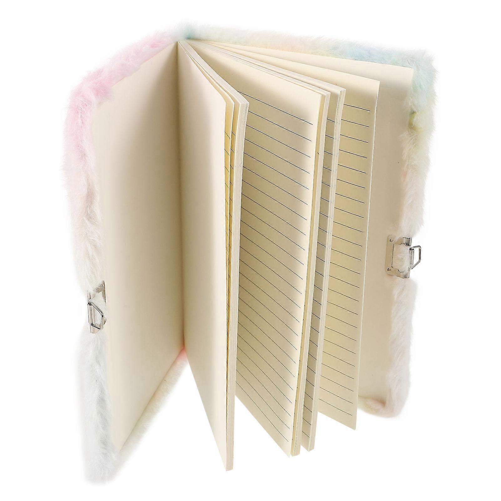Cute Fluffy Notebook with Lockable Diary for Girls