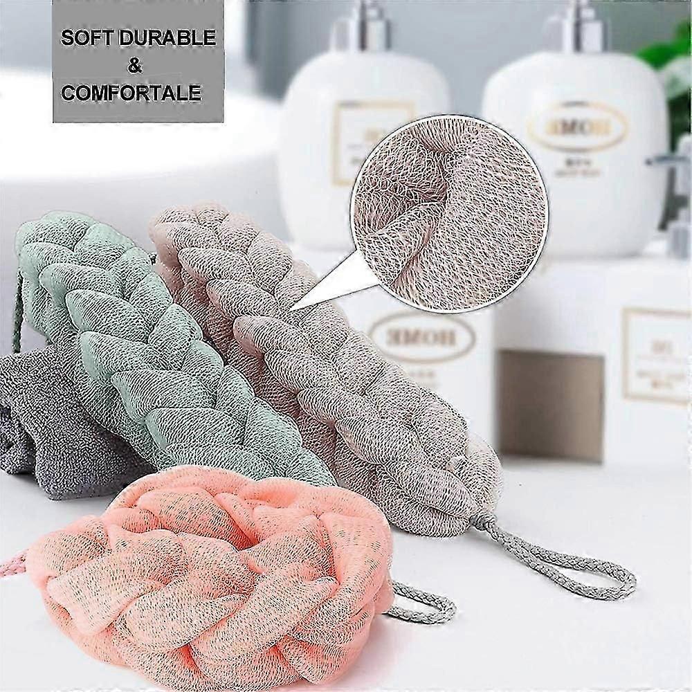 Extendable Long Handled Back Sponge 3pcs Luffa Loofah Mesh Scrubber