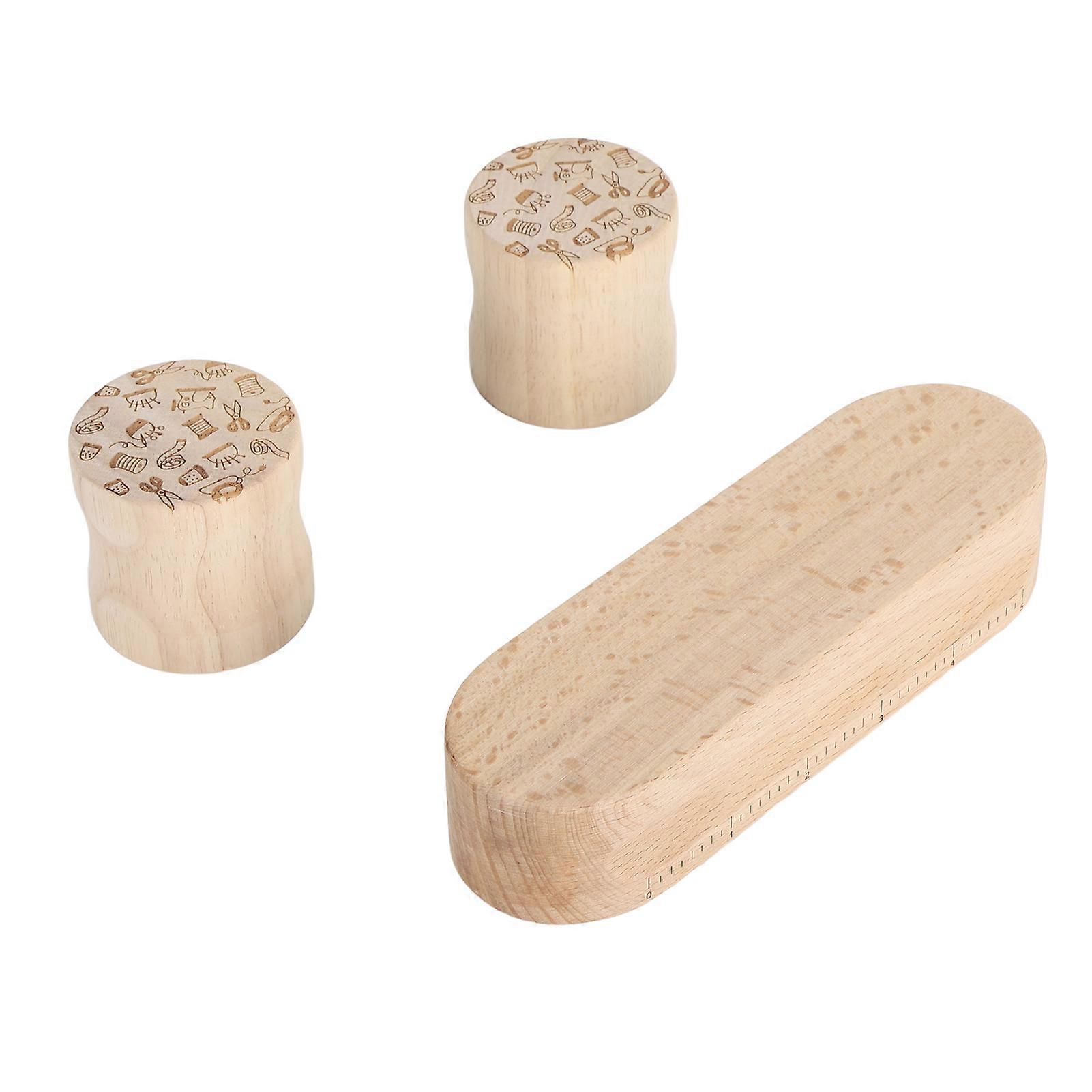 Quilters Clapper 17.8cm Wood Quilting Tailors Sewing Set Multifunction with 2Pcs Pattern Weights