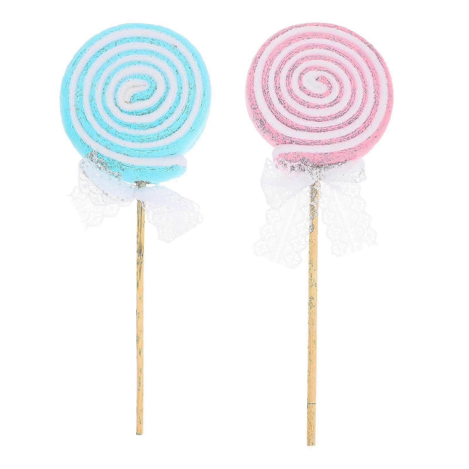 2pcs Realistic Simulation Lollipop Props Photo Props Lollipop Scene Adornments
