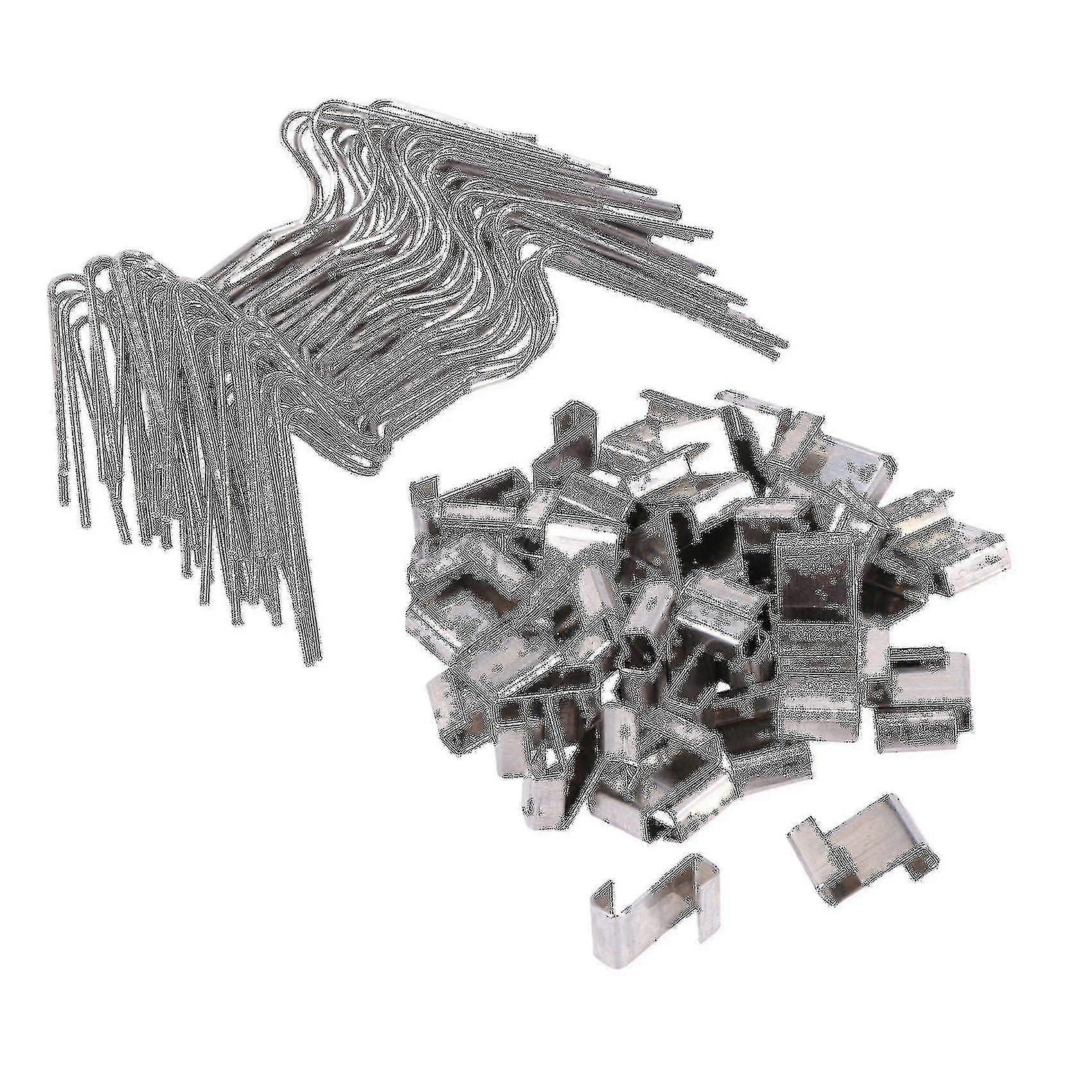 100 stk rustfrit stål drivhusglas fastgørelsesklip