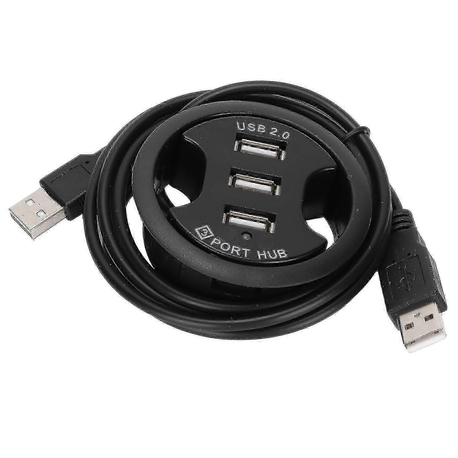 JK38h USB2.0 HUB AllInOne 3 Ports Desktop Round Shape No External Power Supply Docking Station