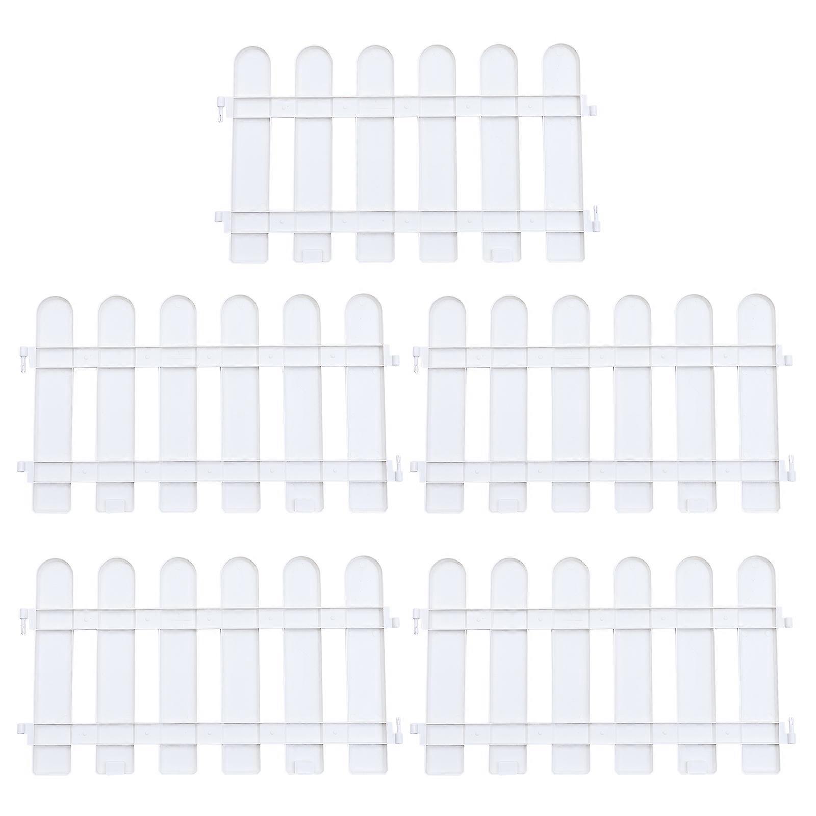 5 قطع حديقة اعتصام السياج البلاستيك الأبيض حواف لوحات مسار المناظر الطبيعية الزخرفية