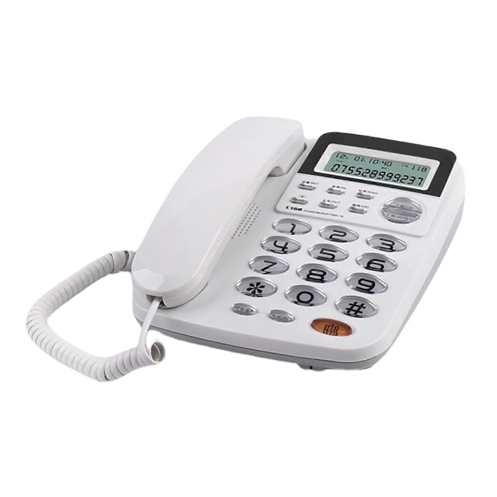 C168 Landline Telephone Corded Phone for Homes/Offices Fixed Landline Caller Display 5Digit Local Code 24Ring Tones  White