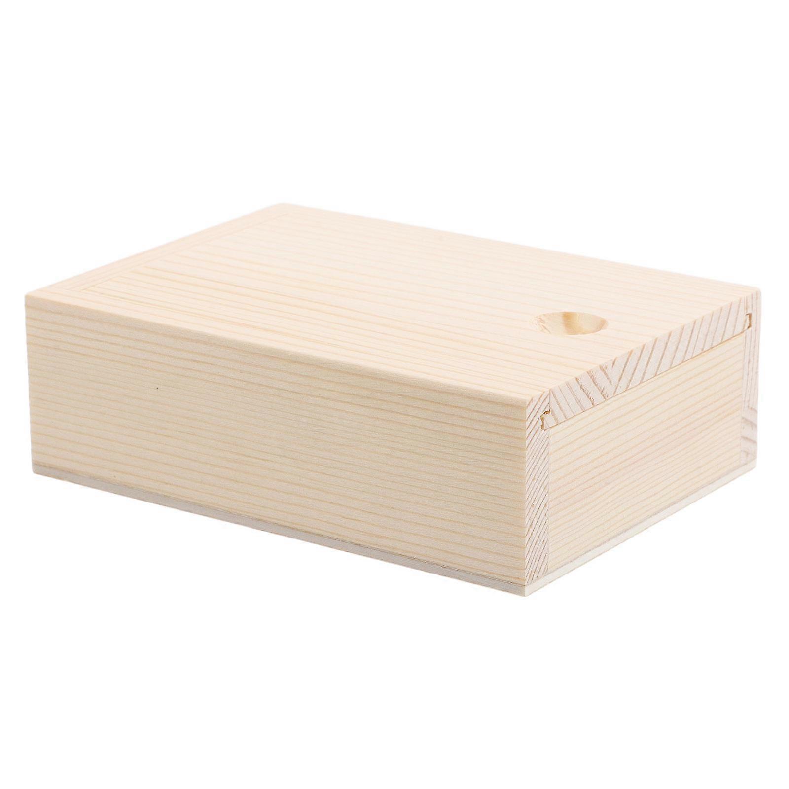 Wooden Box Small Storage Box Multi-Functional Storage Case For Travel And Home Decor Light Yellow 1Pcs