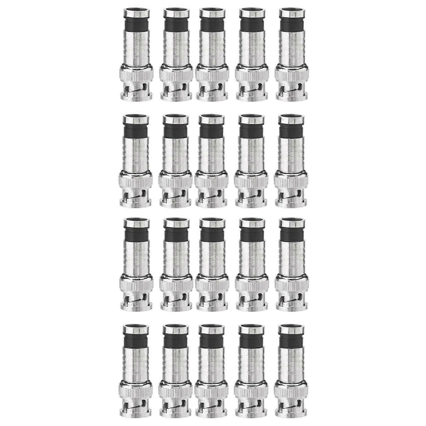 20 Pcs BNC Compression Connector for Coax RG59 Cable CCTV Cameras