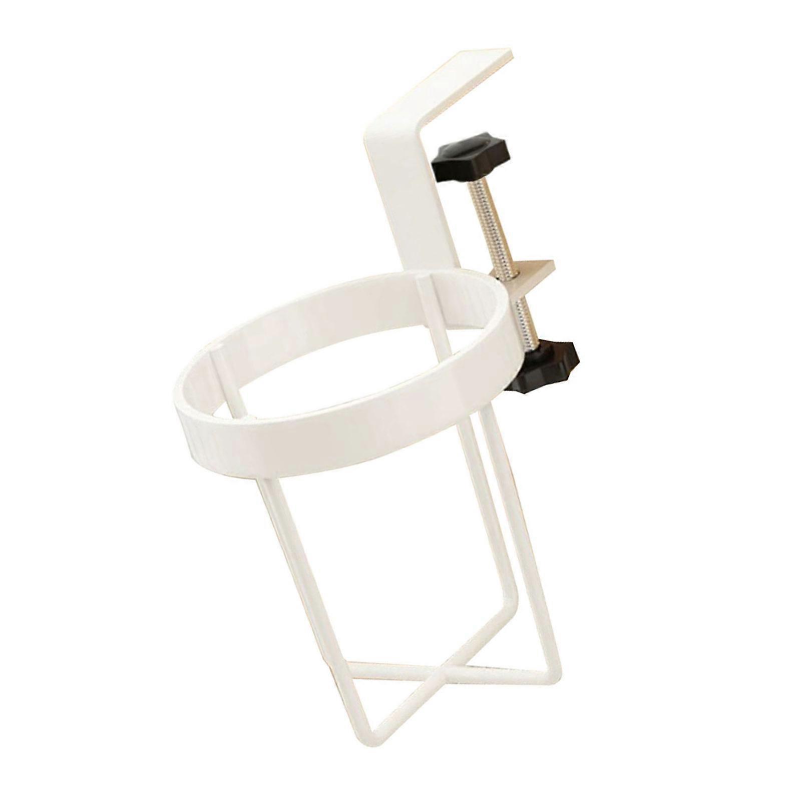 Practical Desk Mounted Cup Holder Trendy Space Saving Drink Clip for Workstations Adjustable Sturdy Desk Attachment  White