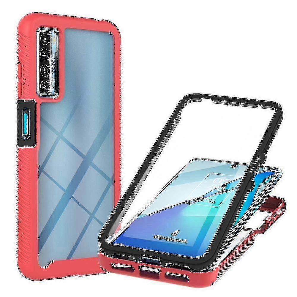 Transparent Full-Body Protective Case with Built-in Screen Protector for Tcl 20s - Shockproof & Rugged