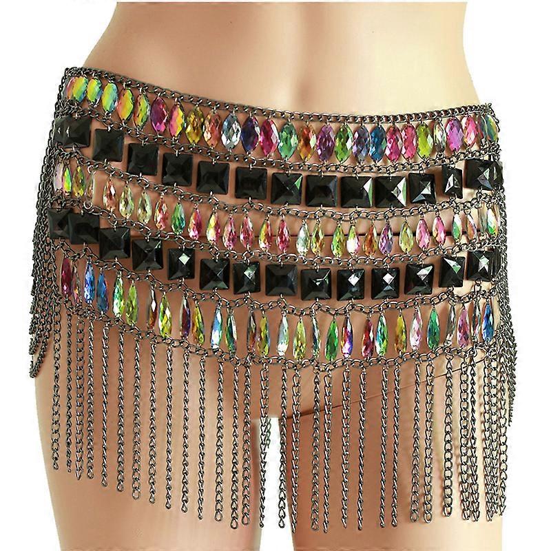 Beaded Design Long Fringe Body Chain Jewelry Sexy Women Mesh Festival Chain Skirts Christmas Gifts