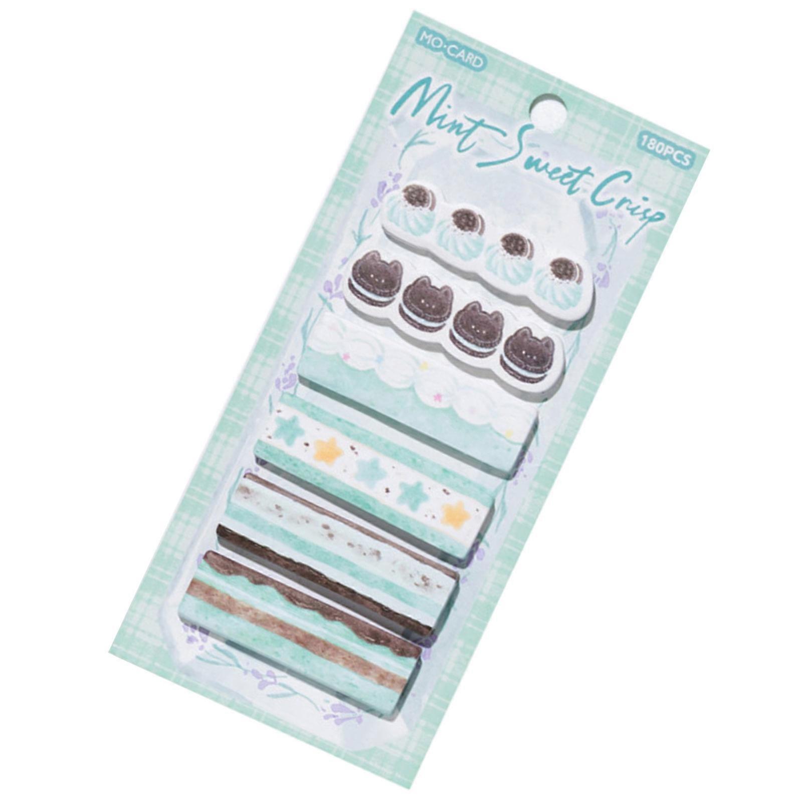 180 Sheets Cartoon Dessert Adhesive Note Book Page Markers For Journal Planner Notebook Office Document Organization Multicolor