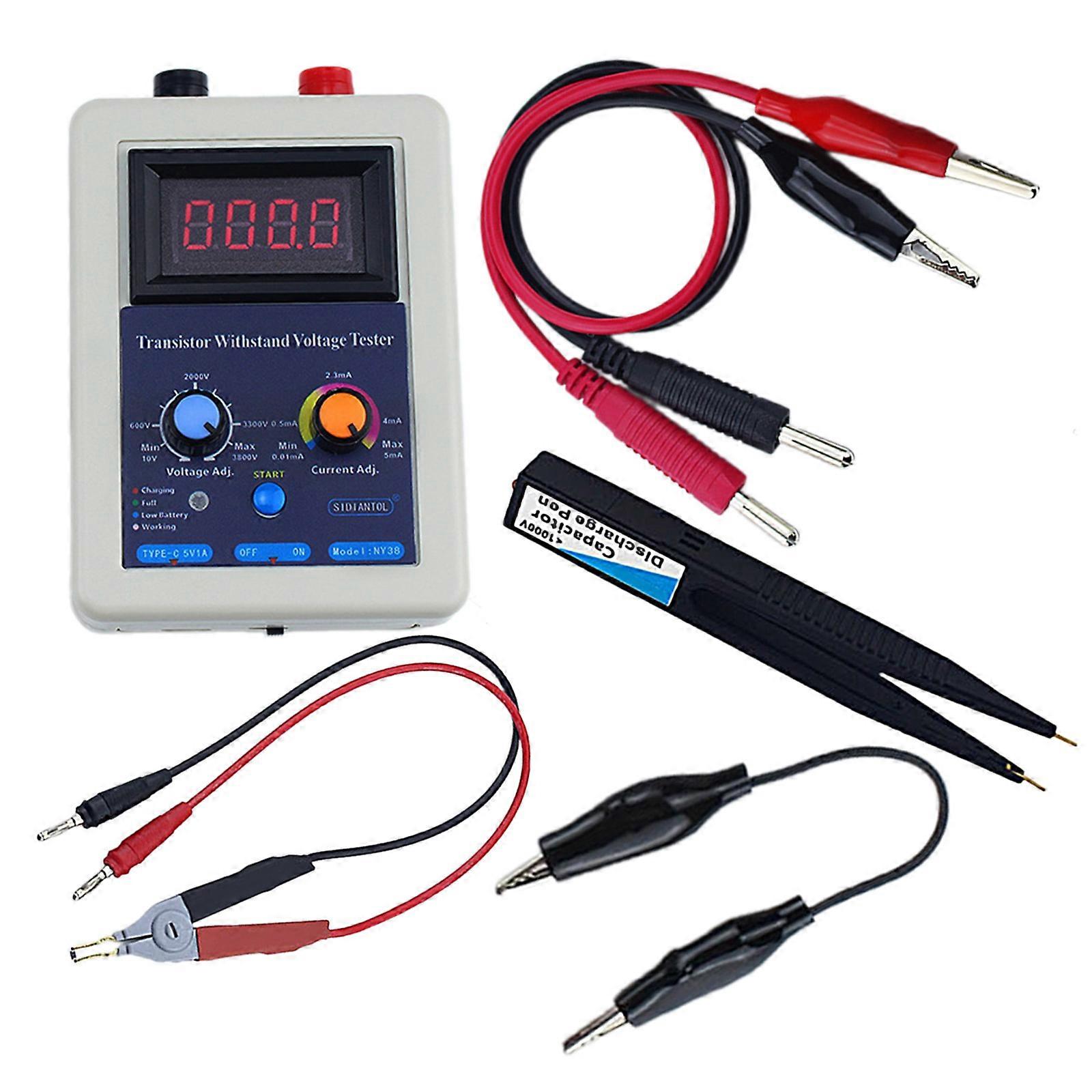 Precised IGBT/MOS/MOVs Testing Tool Set 0-3800V Withstand Voltage Tester with Matching Test Line for Electrical Engineer Multicolor