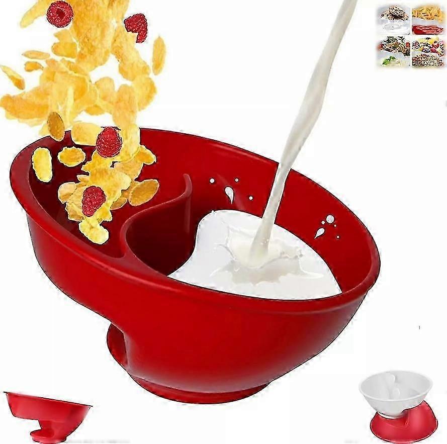 Separate And Wet Cereal Bowl Spiral Slide Partition Cereal Bowl Lazy Snack Bowl One Person Breakfast Tableware Plate