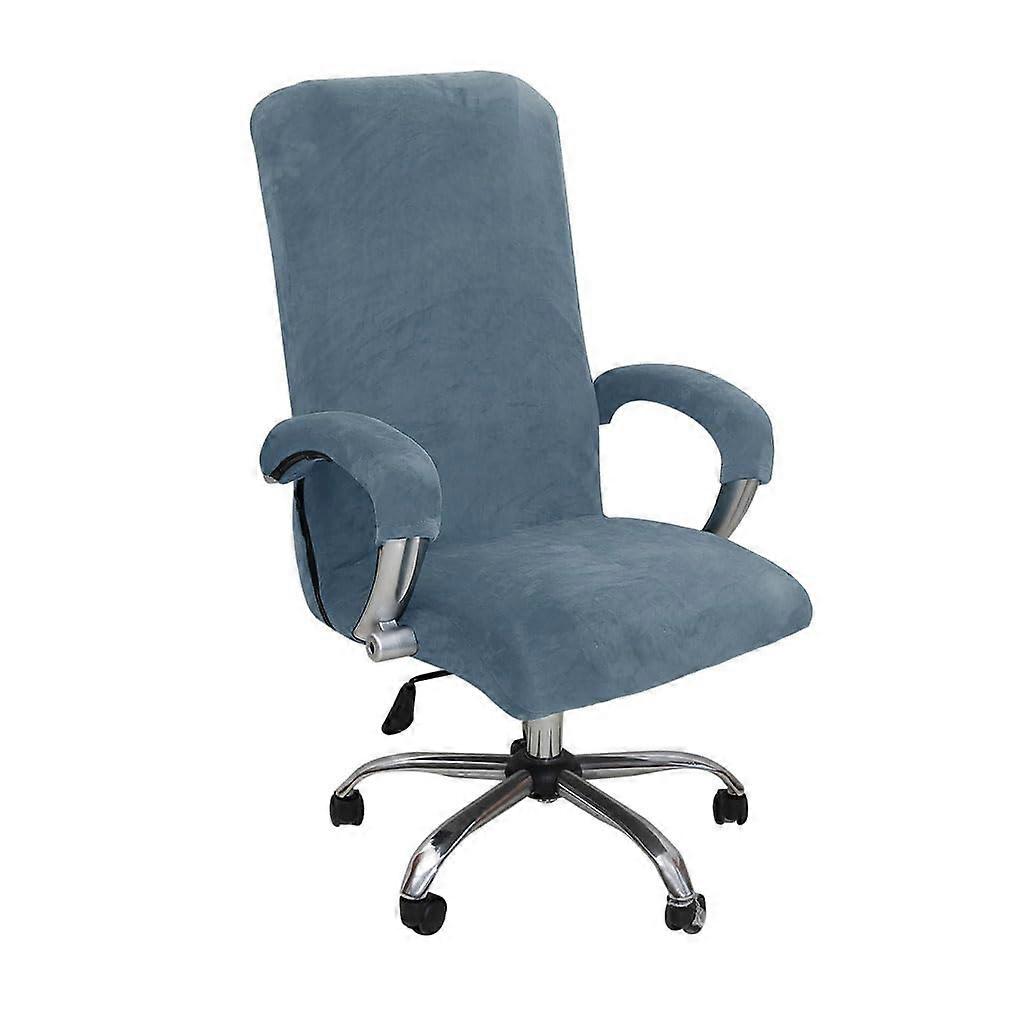 3 Pack Office Computer Chair Covers  AntiSlip WearResistant Polyester Dustproof Slipcovers, Grayish Blue L