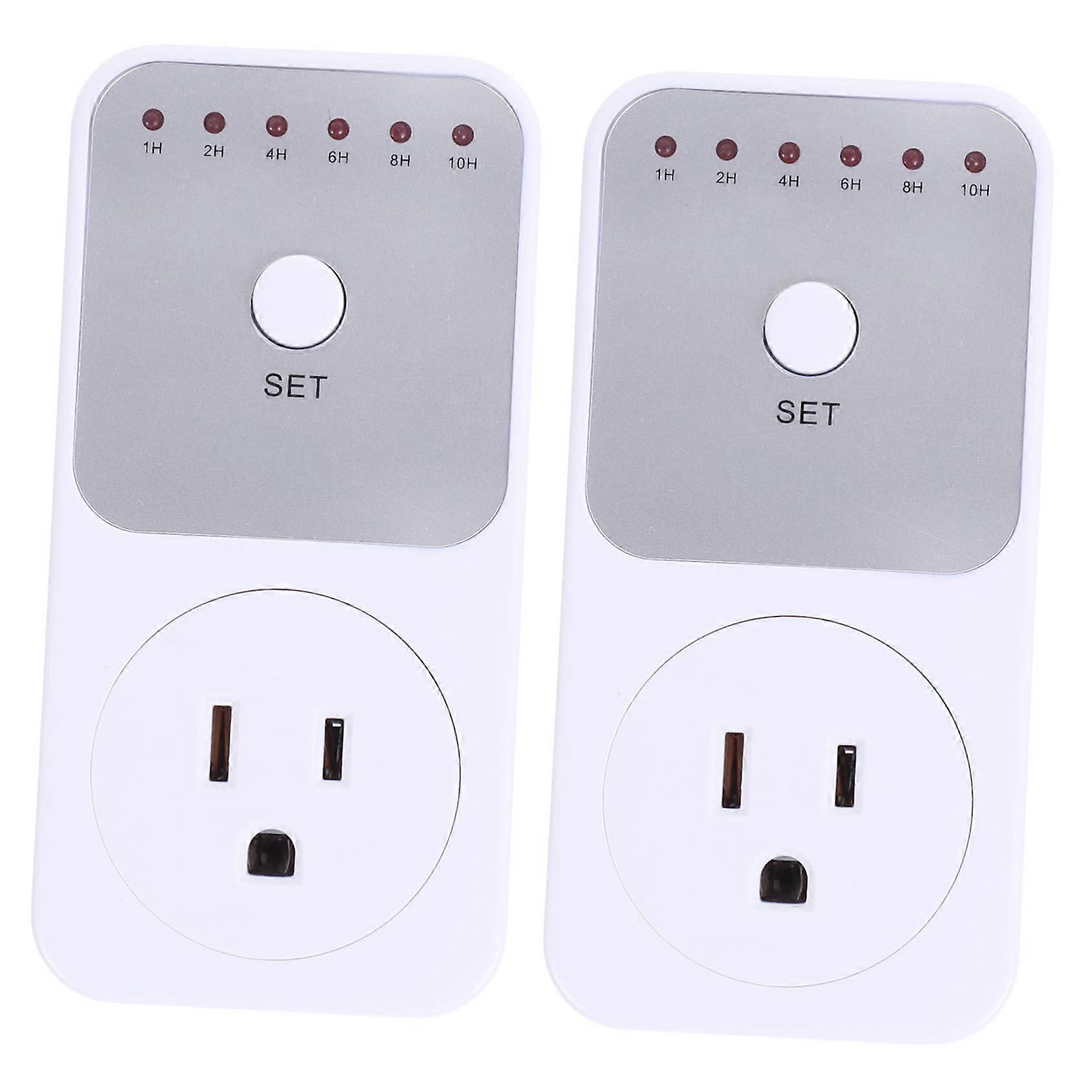 2Pcs Outlet Timer Plug with Auto On Off Control for Indoor Lamps TVs Fans Energy Saving Use
