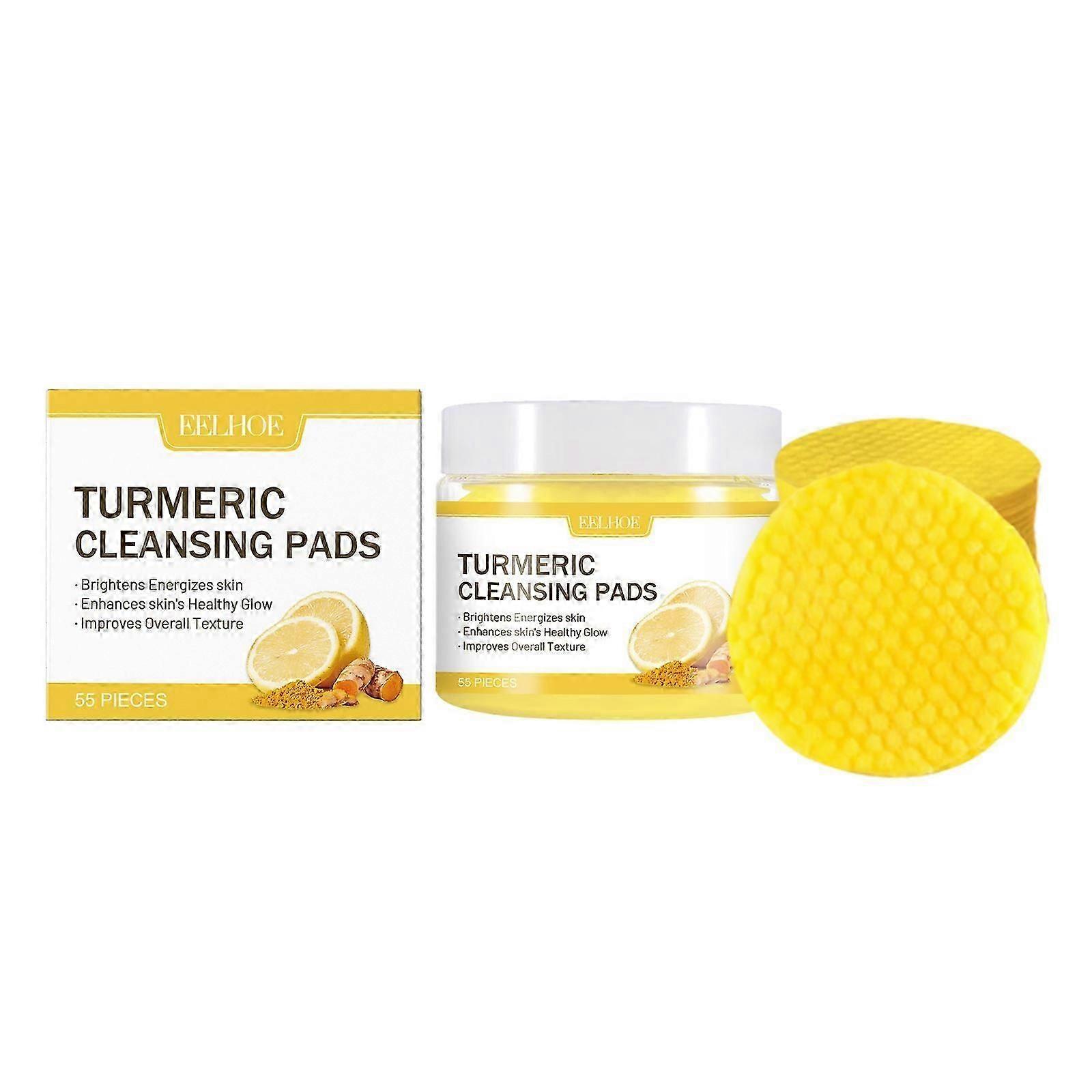 Ginger & Lemon Makeup Remover Pads  Gentle, Refreshing Cleansing with Vitamin C & Kojic Acid  55 Easy-to-Use Pads for All Skin Types, Removes Makeup,