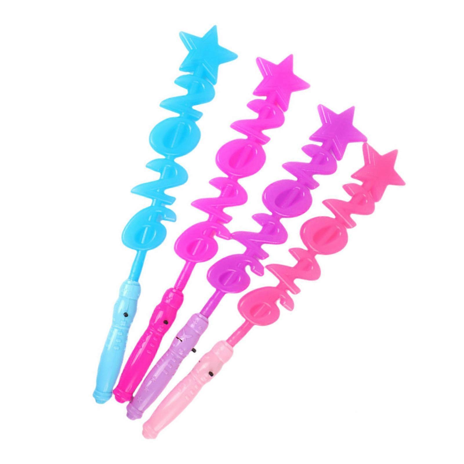 4Pieces LED Party Glowing Stick With Long Time Battery For Festivals Celebration Easy To Use Design Glowing Products Multicolor
