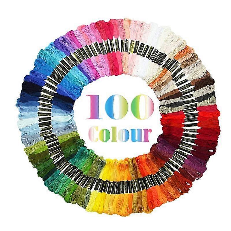 JANDEL 100 Skeins Of Multi-color Soft Cotton Cross Stitch Threads, Sewing Embroidery Floss