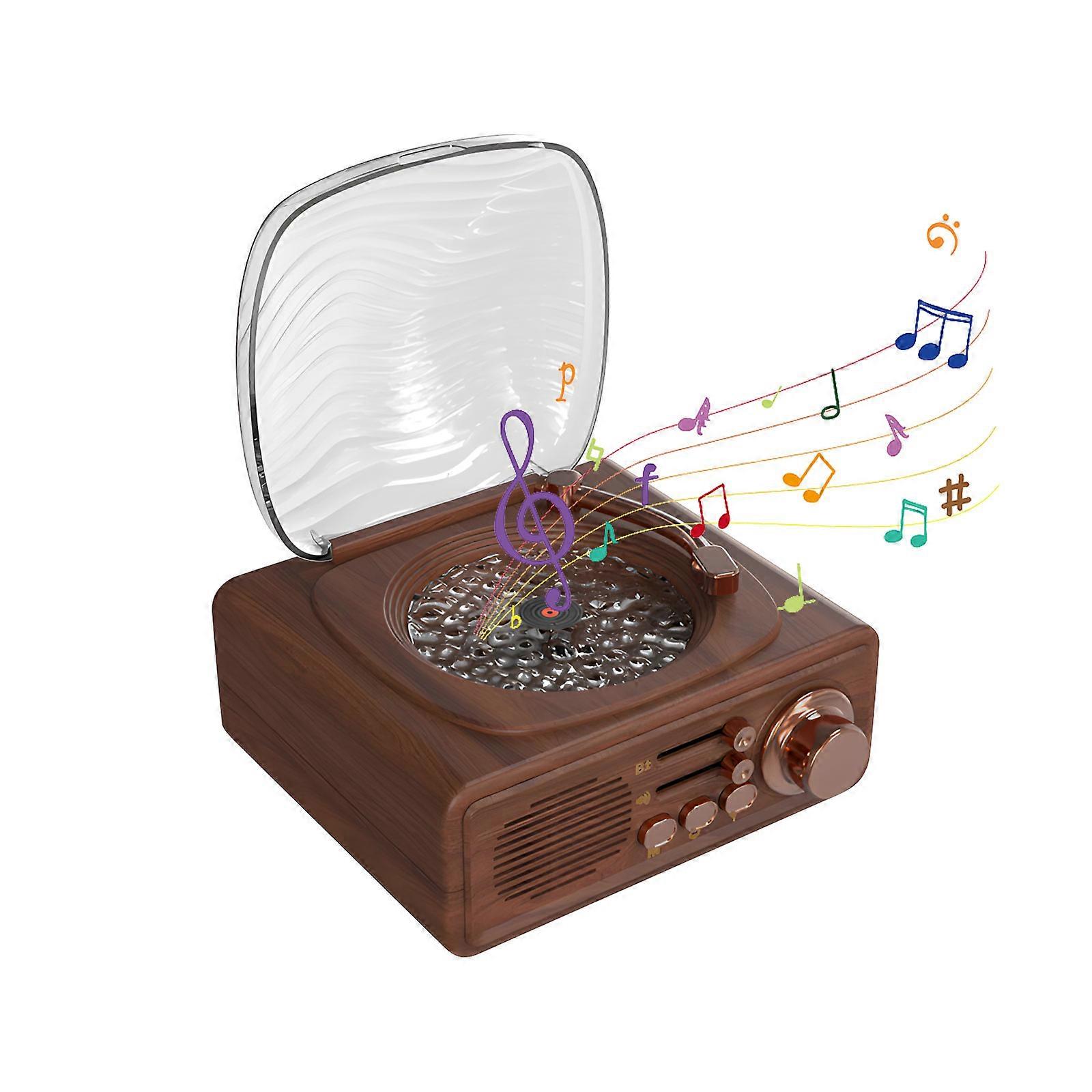 Retro Record Player Shaped Bluetooth-Compatible Speaker Featuring Integrated Sound Light Effects for Dreamy Atmosphere Multicolor