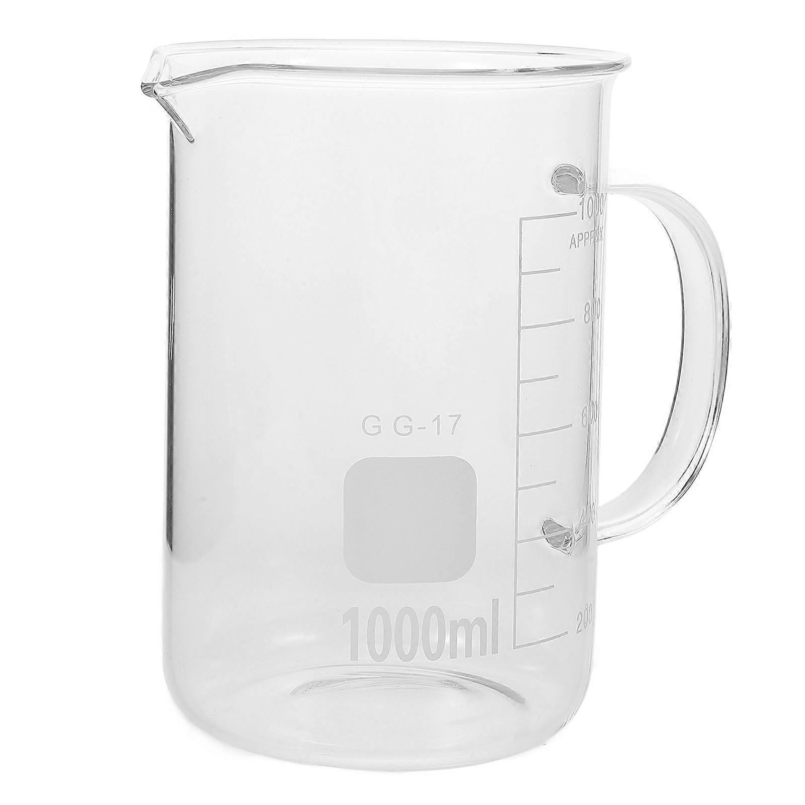 Beaker Measuring Cup Glass Mug for Versatile Use 1000Ml Capacity