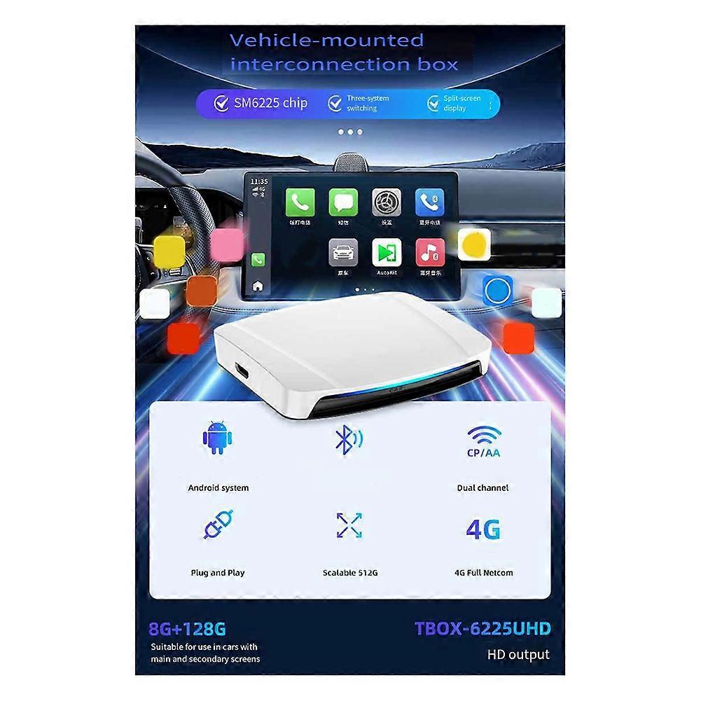 8+128G Carlinkit Tv-Box Android 13 UHD 6225 Wireless Carplay Car Box Mini Android Auto Wireless HDMI-Compatible Adapter
