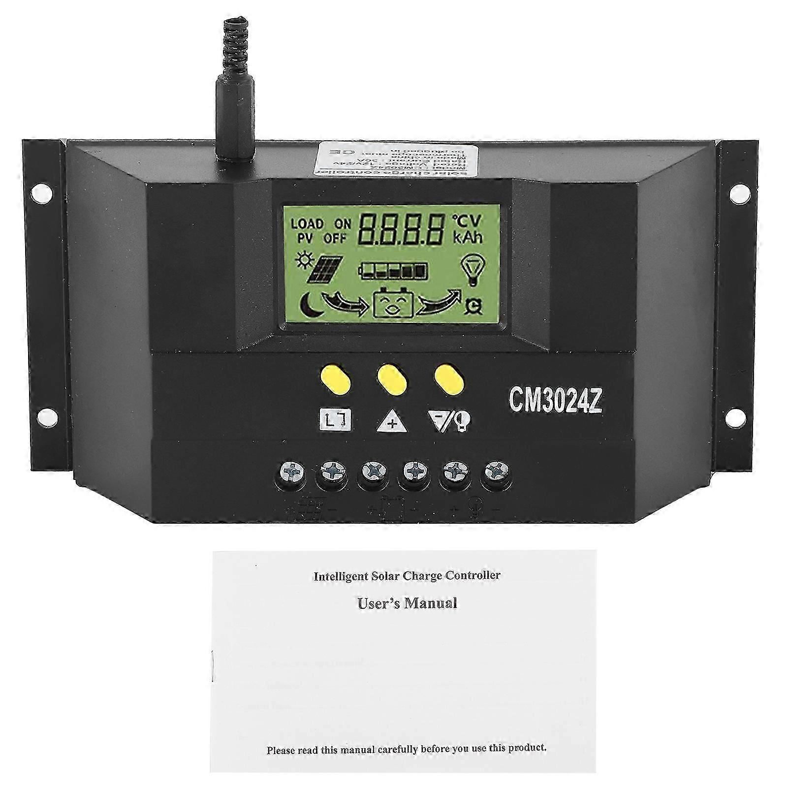 12V 24V 30A Solar Charge Controller Regulator PWM LCD Display for Home Industrial Commercial