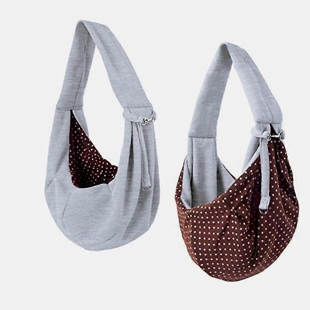 Grey-Cat/Dog Carrier Bag, Single-shoulder Sling Carrier Bag for Dog and Cat Pet Sling Bag Carrier Holder