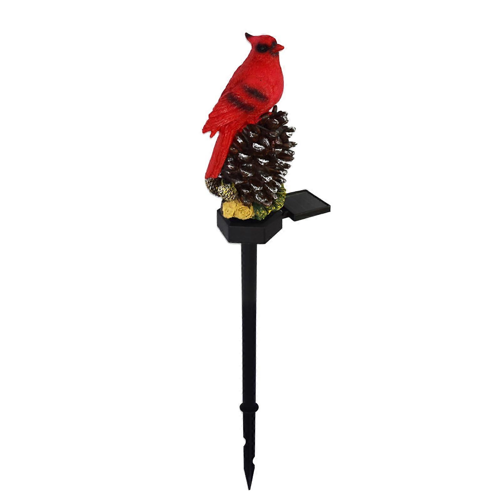 Solar Garden Lights Red Bird Pinecone Design with Automatic Sensor for Outdoor Decorative Use