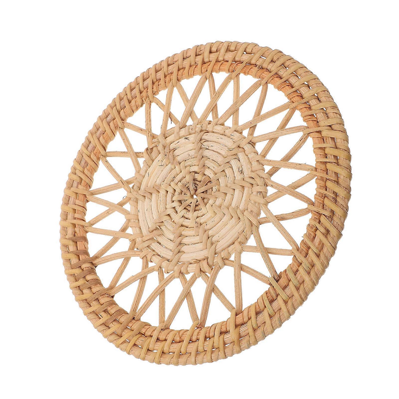 Round Rattan Coasters Heat Resistant Table Mats for Drinks