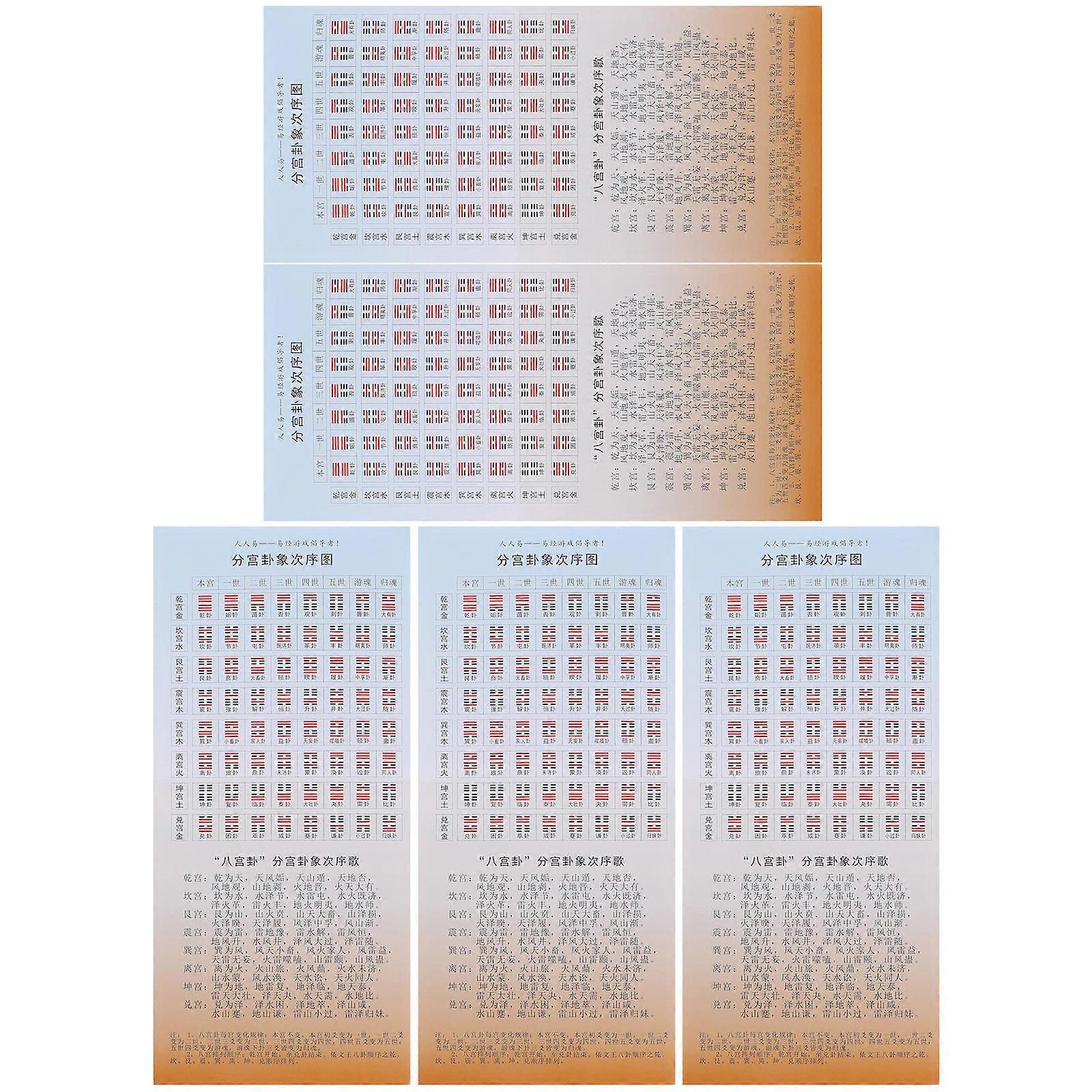 Paper I Ching Reference Book for 5Pcs Hexagram Manual